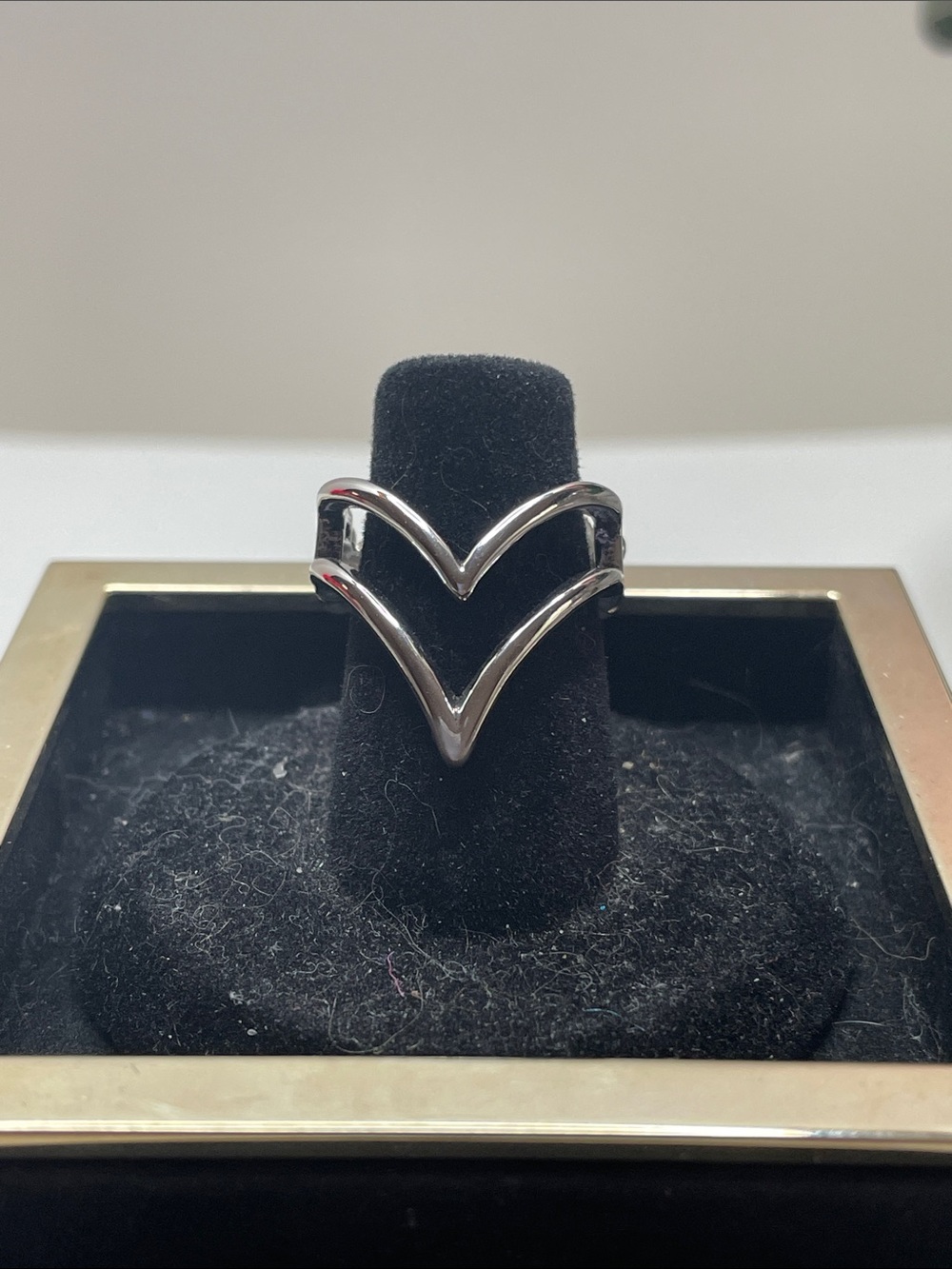 paparazzi Silver Double V Chevron Ring